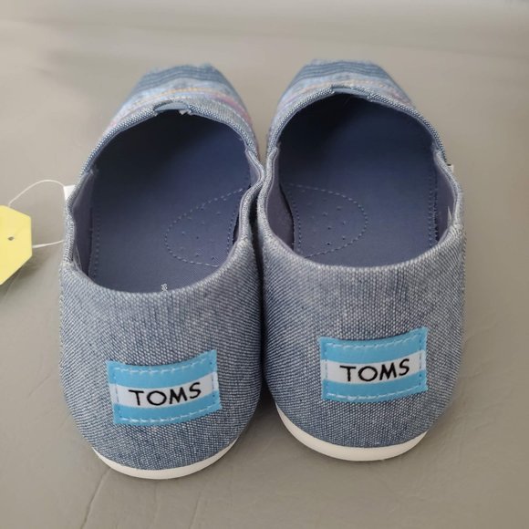 NEW TOMS Demin Embroidery Espadrille Flats shoes - Picture 2 of 7